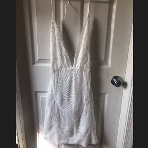 White sequin detailed dress